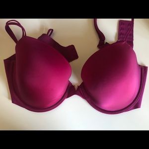 Magenta silky bra